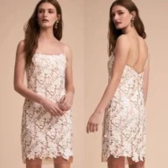 BHLDN Anthropologie Palmetto Lace Mini Dress 10 NWOT - Picture 6 of 11